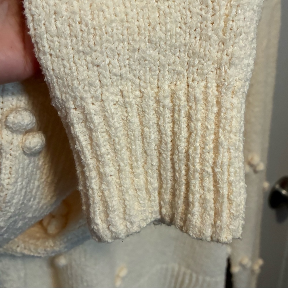 MADEWELL Dotted Bobble Antique Cream Cottage Core Pullover Sweater | size Small - Picture 5 of 11
